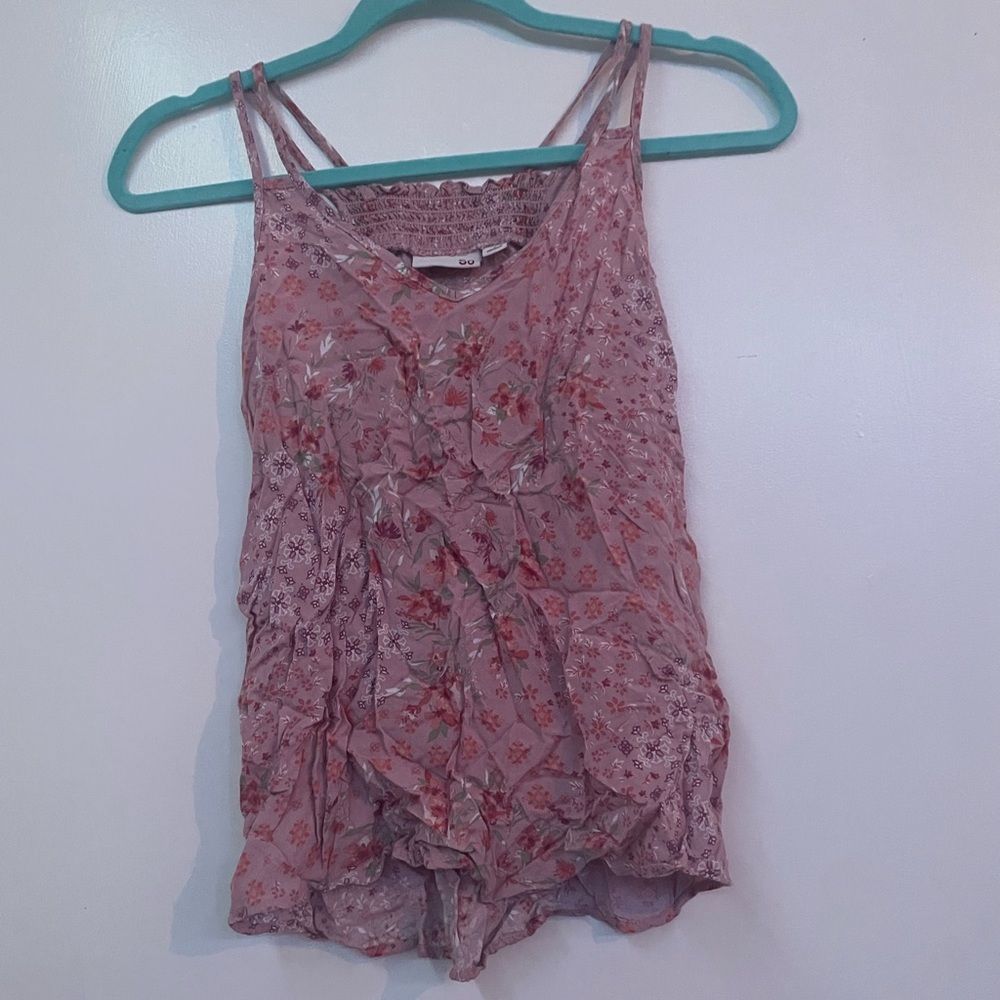 Pink Floral Flowy Top